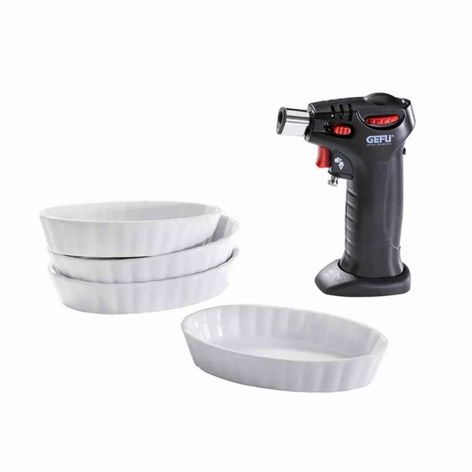 gefu-carmello-35360-set-cr-me-br-l-e-chalumeau-gaz-r-glable-4-coupelles-en-porce image 1