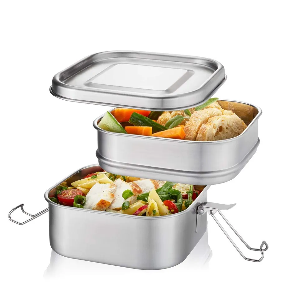 gefu-endure-bo-te-repas-double-tage-lot-de-3-pi-ces-inox-et-plastique-argent image 1