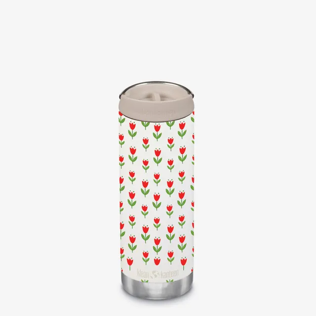klean-kanteen-tkwide-16-oz-473-ml-gourde-isotherme-avec-caf-cap-red-tulips-acier image 1