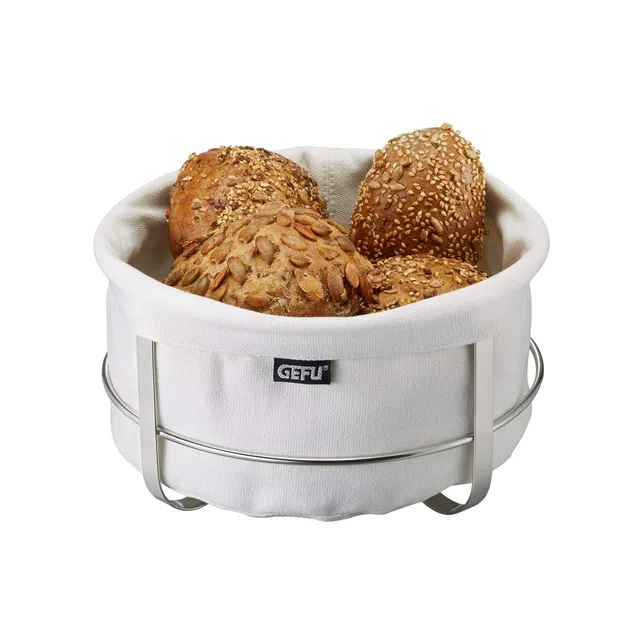 gefu-brunch-ge33660-corbeille-pain-ronde-en-tissu-et-acier-inoxydable-blanche-22 image 1
