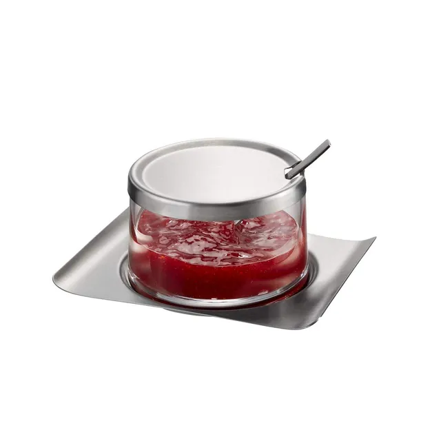 gefu-brunch-pot-confiture-en-acier-inoxydable-avec-ramequin-en-verre-14-4-x-12-5 image 1