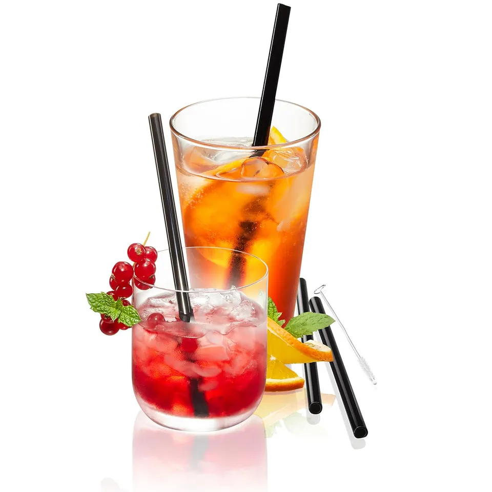 gefu-pailles-en-verre-r-utilisables-set-de-4-noir-18-cm image 1