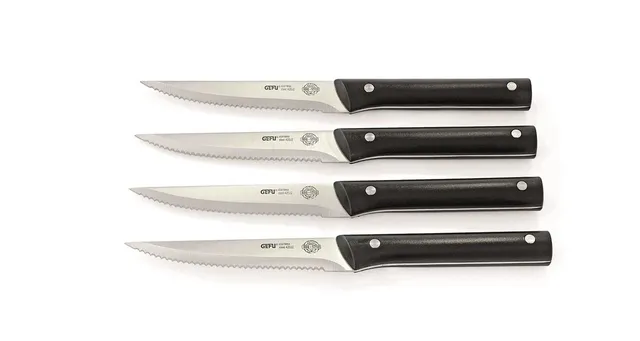 gefu-ge89155-set-de-4-couteaux-steak-en-acier-inoxydable-lames-dentel-es-noires image 1