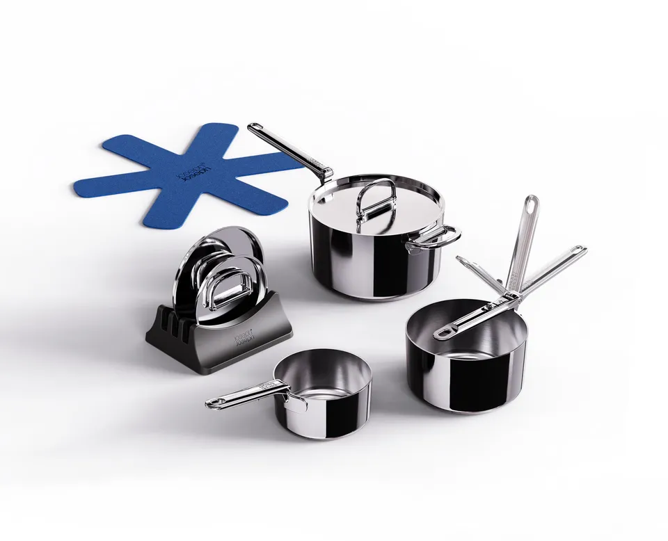 joseph-joseph-space-steel-set-de-3-casseroles-inox-empilables-avec-poign-es-raba image 1