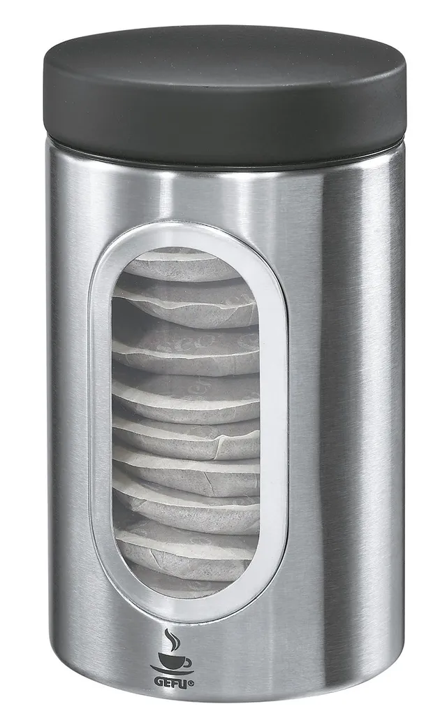 gefu-bo-te-caf-piero-250-g-acier-inoxydable-avec-fermeture-clic-et-fen-tre-de-ni image 1
