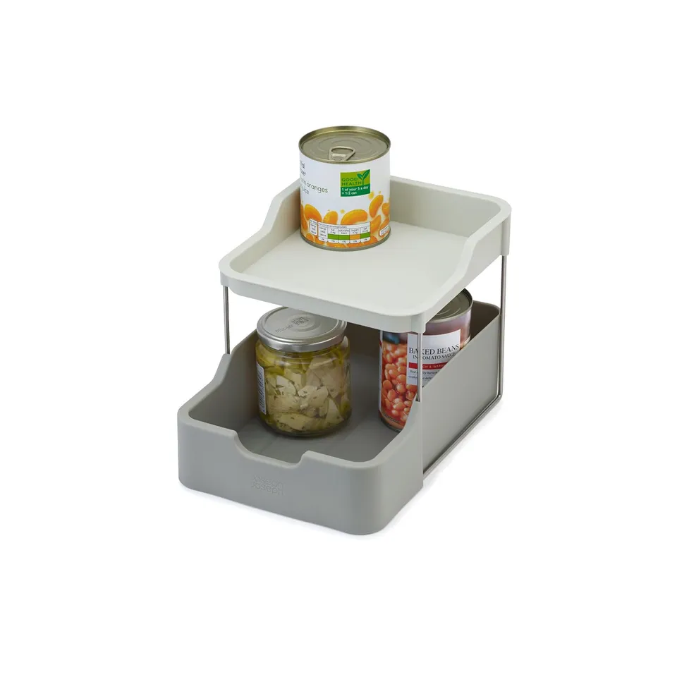 joseph-joseph-duo-organisateur-d-armoire-2-niveaux-avec-tiroir-gris image 1