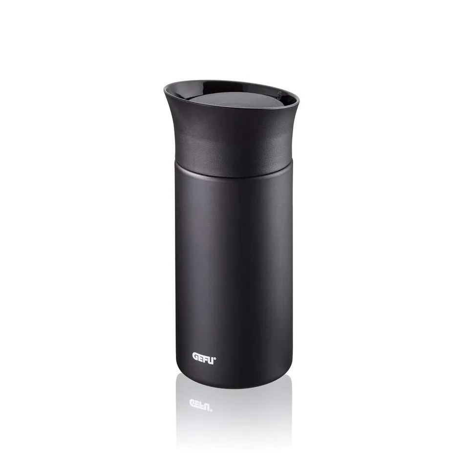 gefu-luca-12378-gobelet-isotherme-inox-noir-300-ml-fermeture-tanche-et-boire-360 image 1