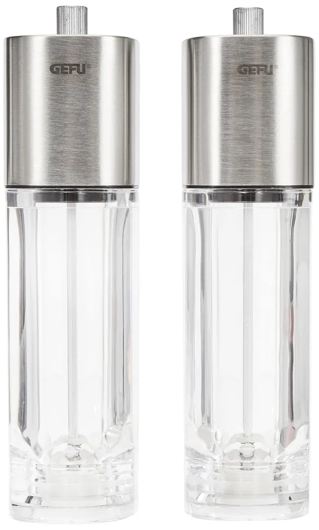 gefu-ge34620-dueto-set-de-2-moulins-poivre-et-sel-en-acier-inoxydable-blanc-mout image 1