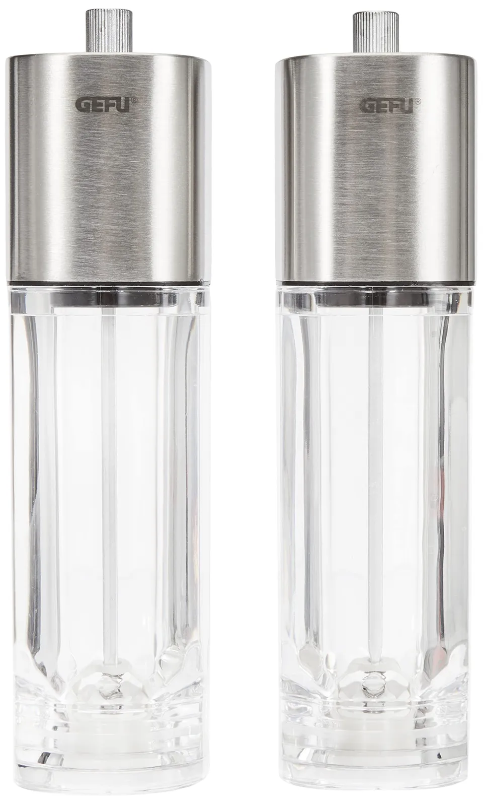 gefu-ge34620-dueto-set-de-2-moulins-poivre-et-sel-en-acier-inoxydable-blanc-mout image 1