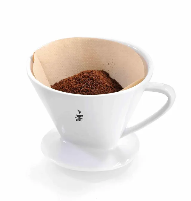 gefu-ge16025-filtre-caf-porte-filtre-en-c-ramique-blanche-pour-2-4-tasses-avec-e image 1