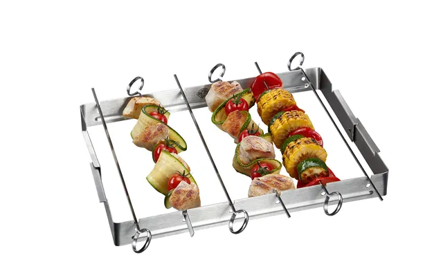 gefu-ge89279-rack-brochettes-barbecue-en-acier-inoxydable-avec-5-piques-coulissa image 1