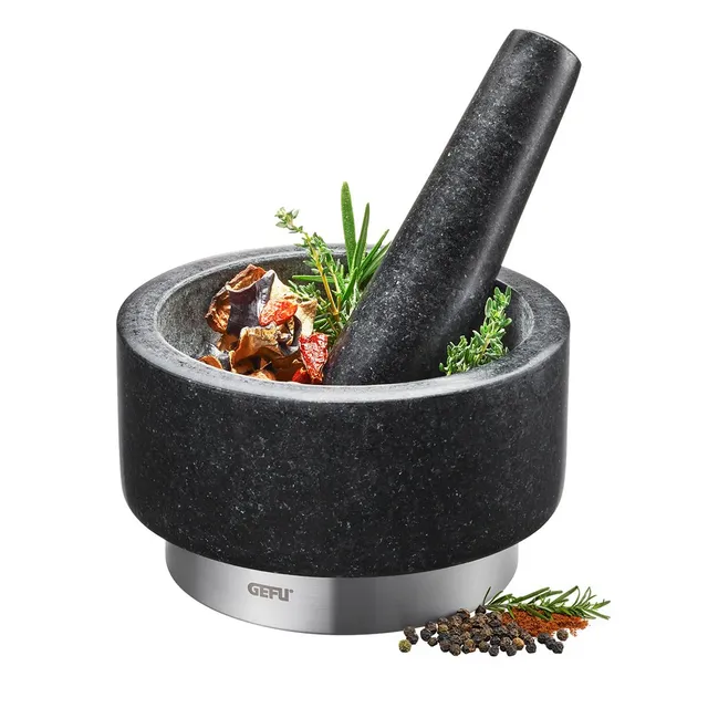 gefu-x-plosion-mortier-en-granit-naturel-avec-pilon-ergonomique-pour-moudre-les- image 1