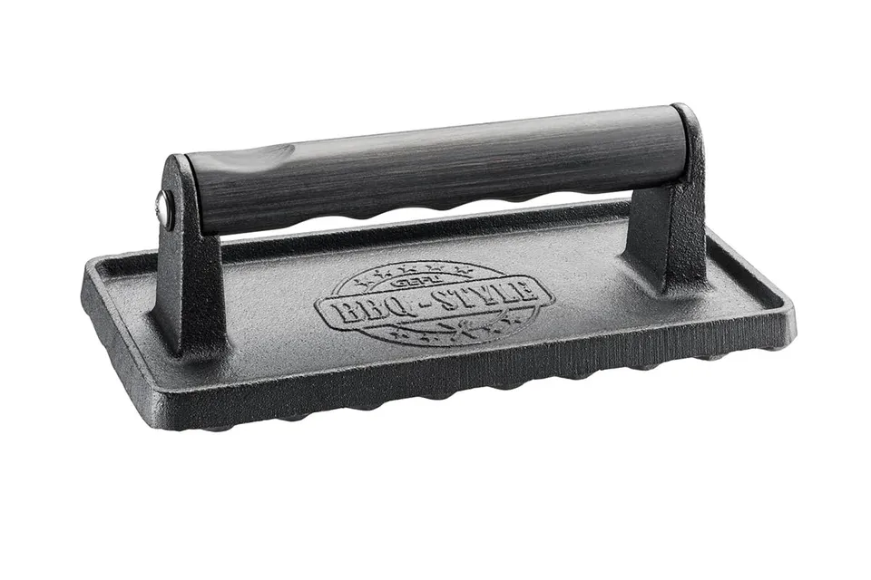 gefu-gf89334-poids-viande-noir-avec-poign-e-en-bois-pour-cuisson-homog-ne-des-st image 1
