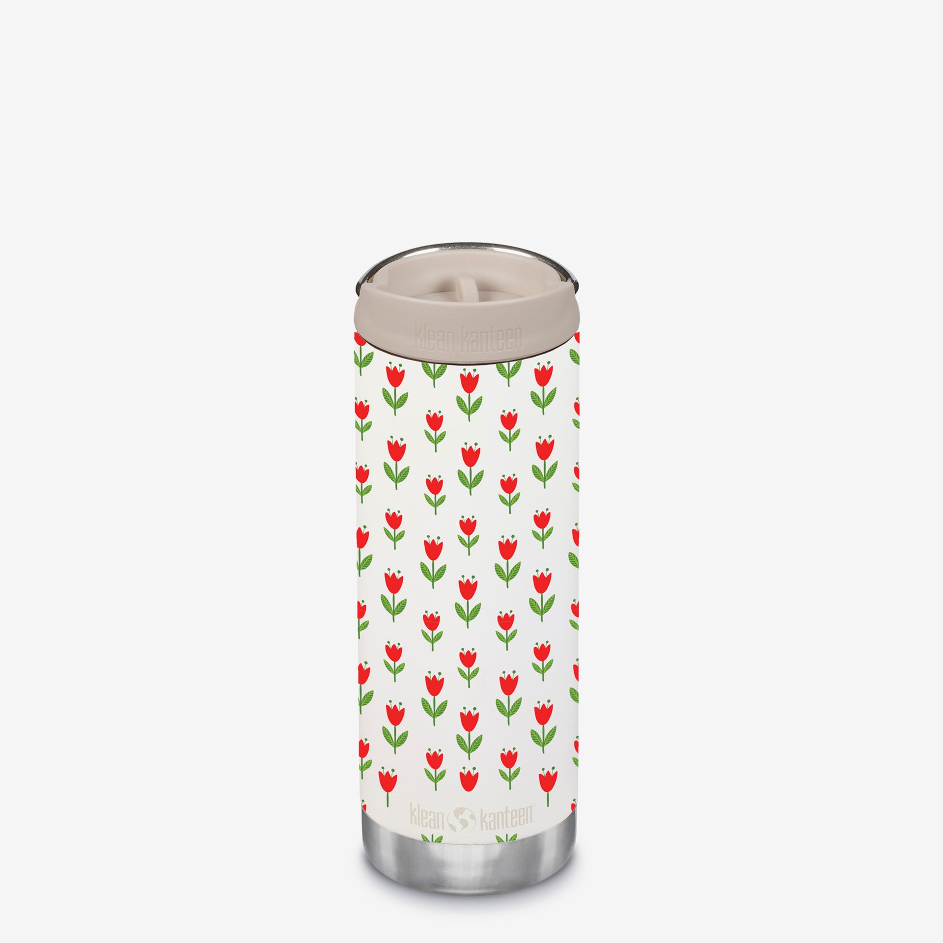 klean-kanteen-tkwide-16-oz-473-ml-gourde-isotherme-avec-caf-cap-red-tulips-acier image 1