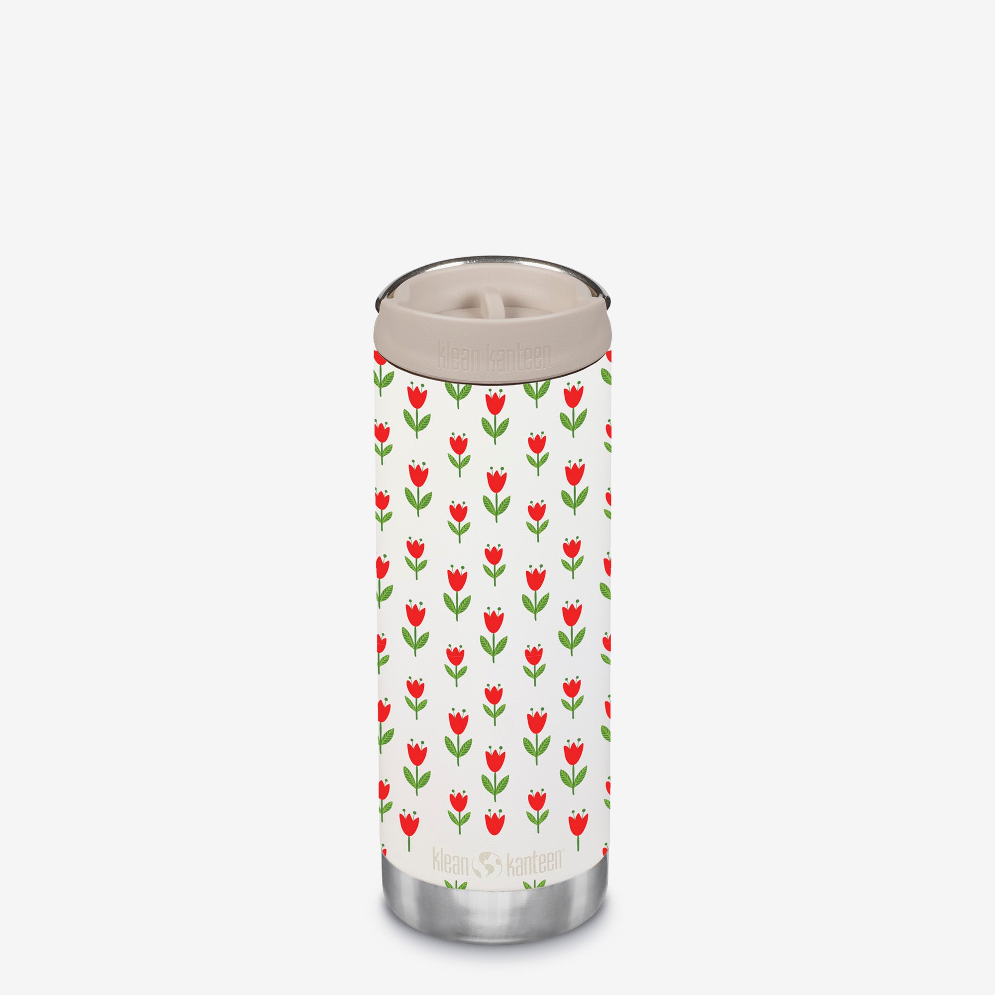 klean-kanteen-tkwide-16-oz-473-ml-gourde-isotherme-avec-caf-cap-red-tulips-acier image 2
