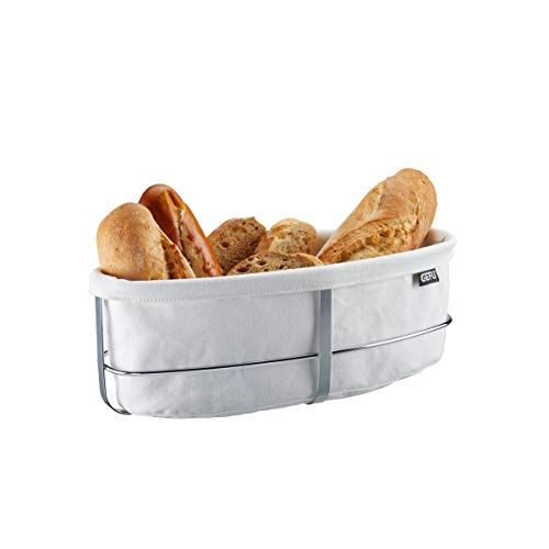gefu-brunch-33661-corbeille-pain-ovale-avec-sac-en-tissu-lavable-en-coton-struct image 3