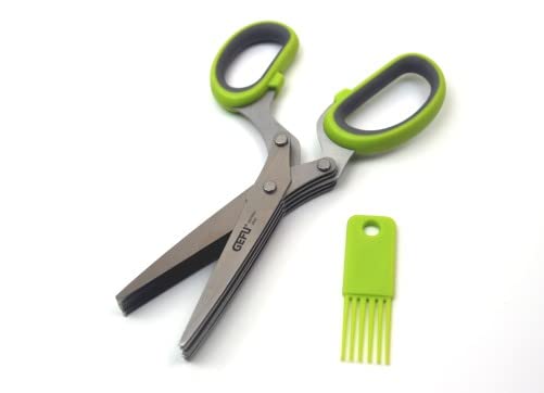 gefu-89114-ciseaux-herbes-5-lames-en-acier-inoxydable-avec-brosse-de-nettoyage image 3