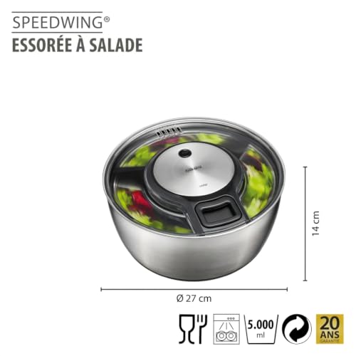gefu-speedwing-essoreuse-salade-essorage-rapide-cordon-avec-bol-et-passoire image 8