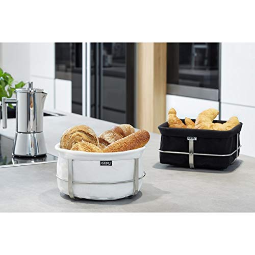 gefu-brunch-corbeille-pain-carr-e-en-acier-inoxydable-avec-int-rieur-tissu-noire image 4
