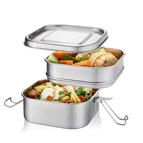 gefu-endure-bo-te-repas-double-tage-lot-de-3-pi-ces-inox-et-plastique-argent image 4