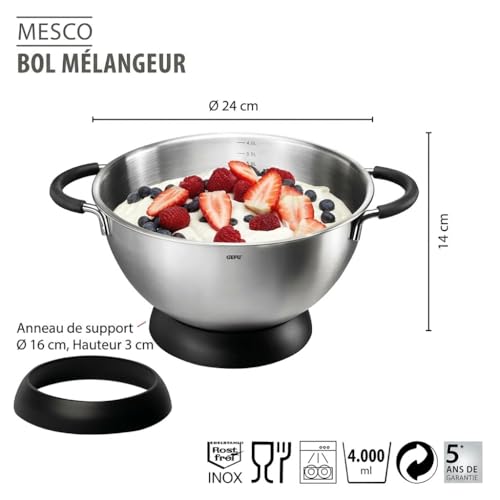 gefu-mesco-bol-m-langeur-24-cm-4-litres-en-acier-inoxydable-avec-anneau-antid-ra image 8