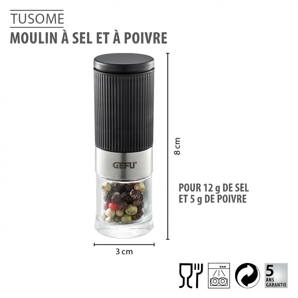 gefu-tusome-gf34621-duo-de-moulins-poivre-et-sel-avec-2-mini-moulins-pices-et-su image 3
