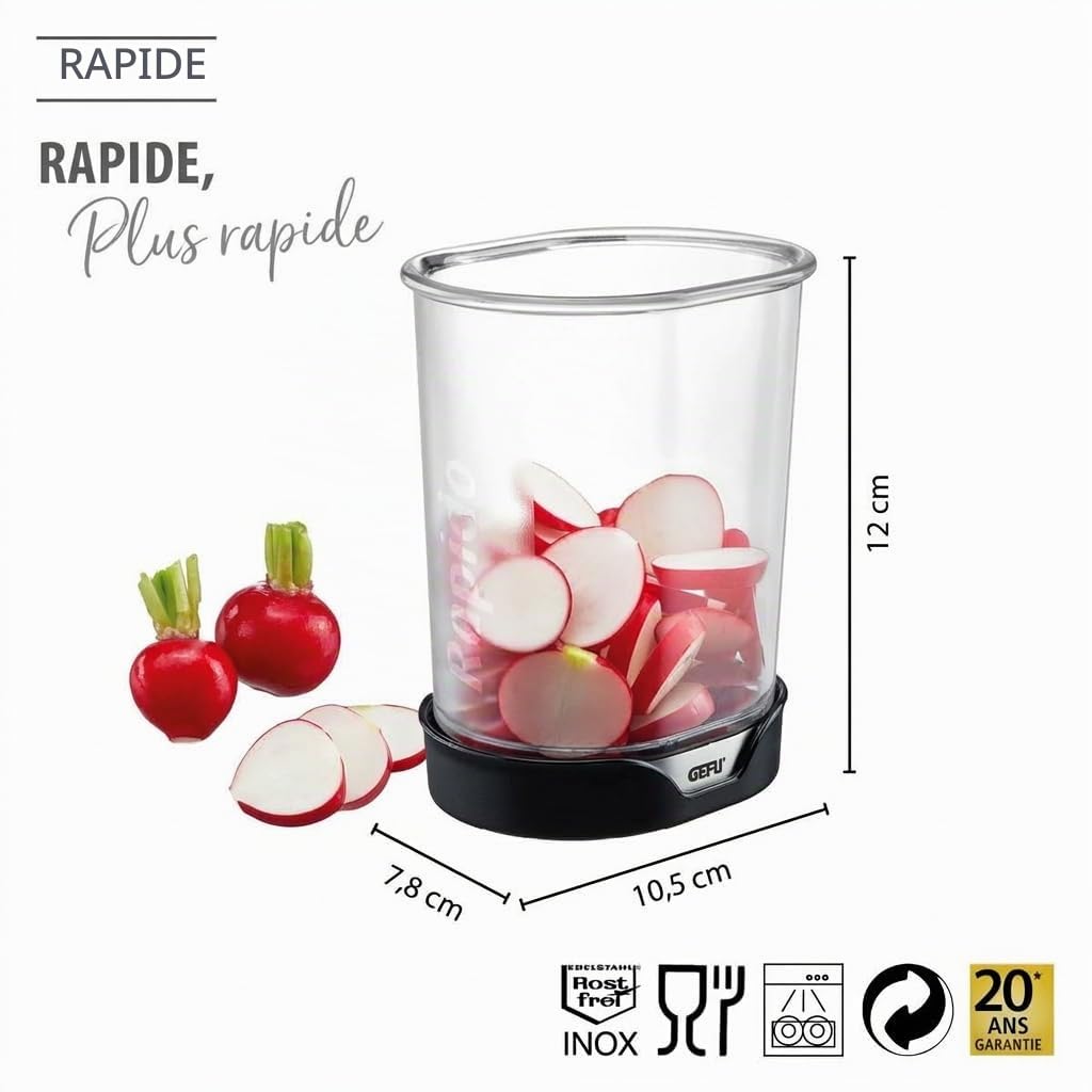 gefu-rapido-13422-coupe-rondelles-lames-tranchantes-avec-bac-de-r-cup-ration-tra image 4