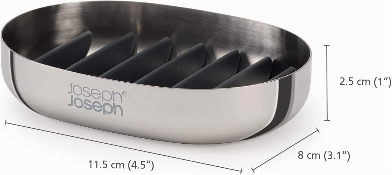 joseph-joseph-easystore-luxe-porte-savon-en-acier-inoxydable-vidange-rapide-avec image 4