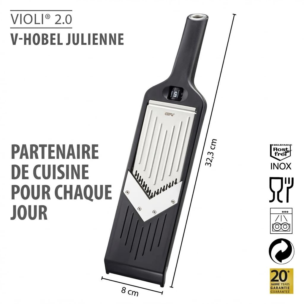 gefu-violi-2-0-mandoline-julienne-lames-en-v-r-pe-et-trancheuse-pour-fruits-et-l image 2