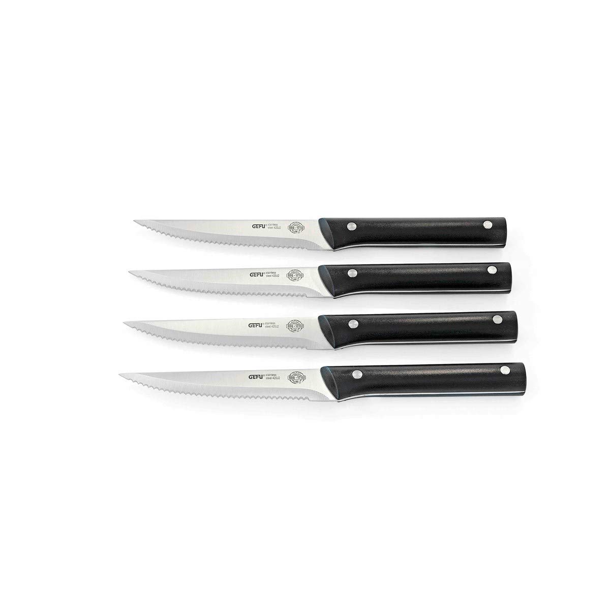 gefu-set-de-4-couteaux-steak-bbq-avec-lame-dentel-e-en-acier-inoxydable-420j2 image 1