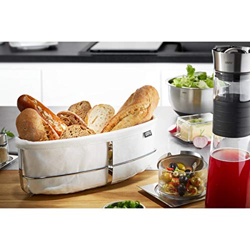 gefu-brunch-33661-corbeille-pain-ovale-avec-sac-en-tissu-lavable-en-coton-struct image 4
