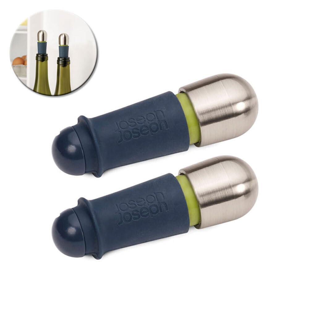 joseph-joseph-barwise-lot-de-2-bouchons-vin-twist-lock-herm-tiques-et-r-utilisab image 2