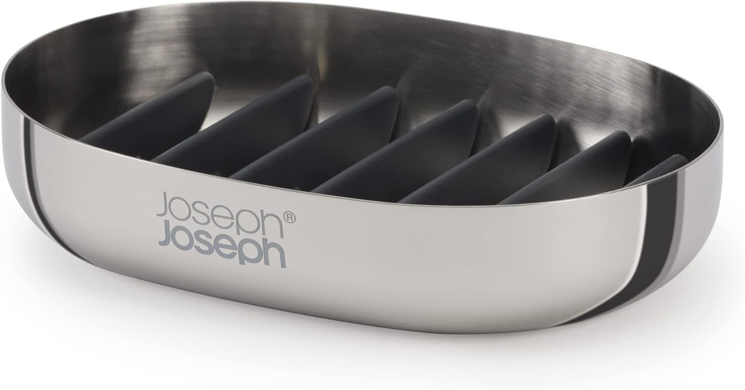 joseph-joseph-easystore-luxe-porte-savon-en-acier-inoxydable-vidange-rapide-avec image 2