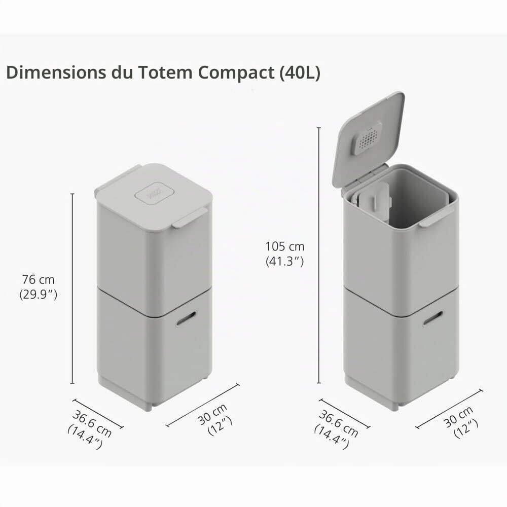 joseph-joseph-totem-compact-poubelle-de-tri-et-recyclage-40-l-en-acier-inoxydabl image 2
