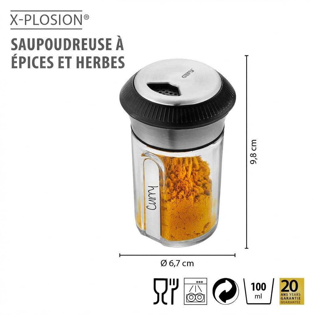 gefu-x-plosion-petit-distributeur-en-verre-100-ml-pour-pices-et-herbes-avec-couv image 2