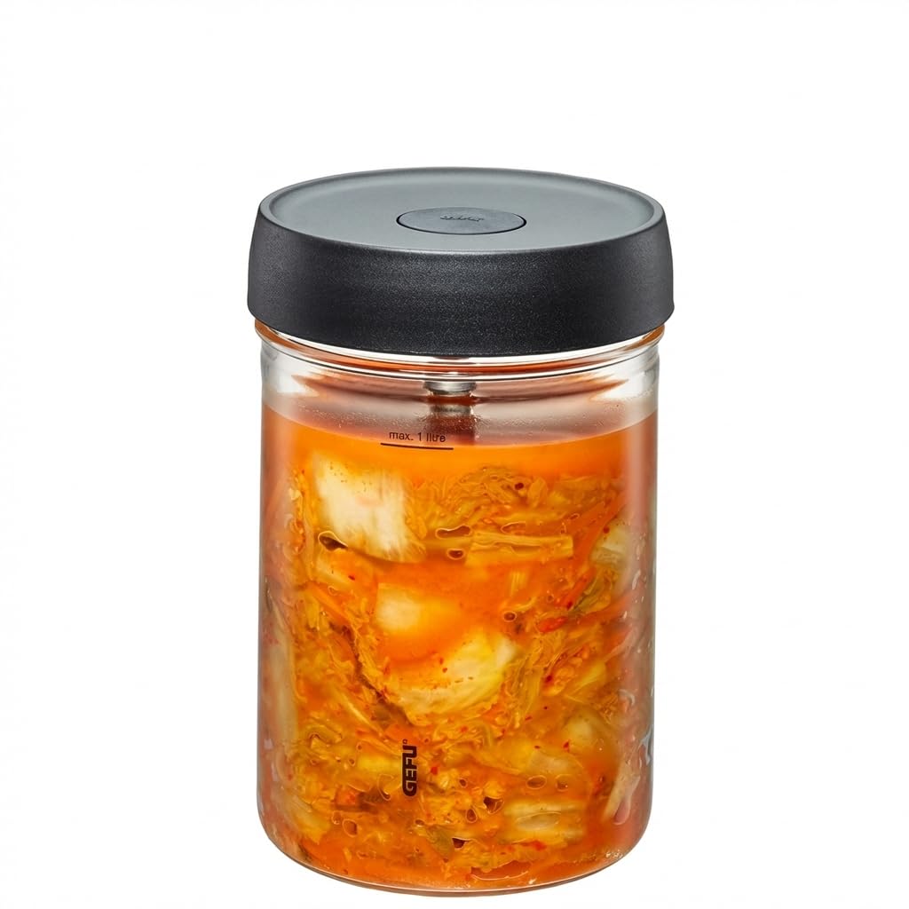 gefu-nativo-bocal-de-fermentation-1-litre-en-verre-avec-valve-2-en-1-ferment-ven image 1