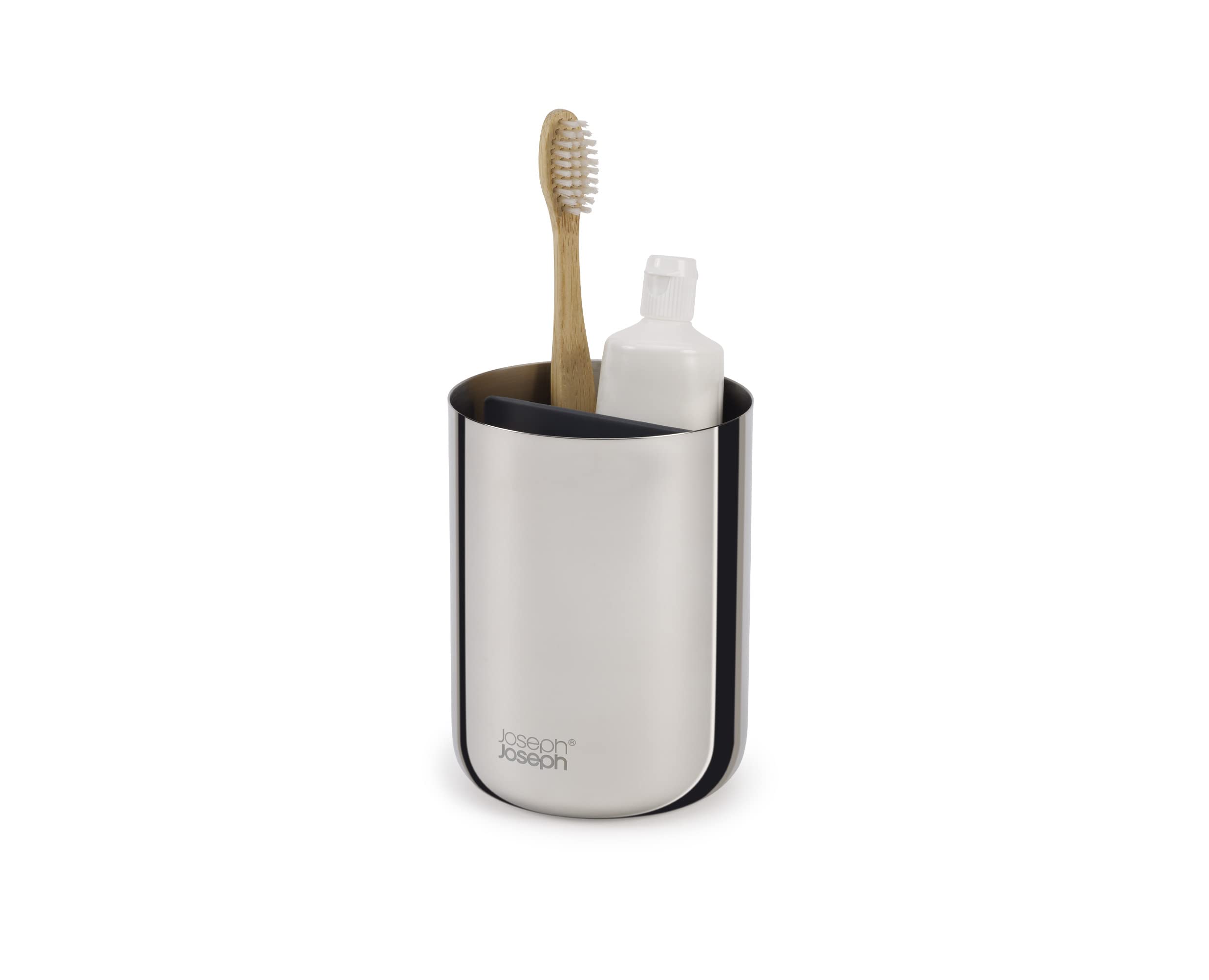 joseph-joseph-easystore-porte-brosse-dents-en-acier-inoxydable-poli-avec-s-parat image 1