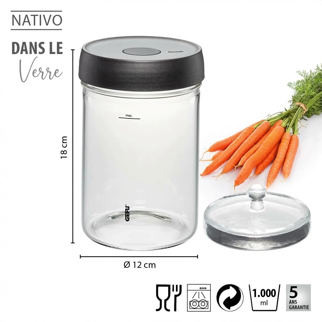 gefu-nativo-bocal-de-fermentation-1-litre-en-verre-avec-valve-2-en-1-ferment-ven image 3