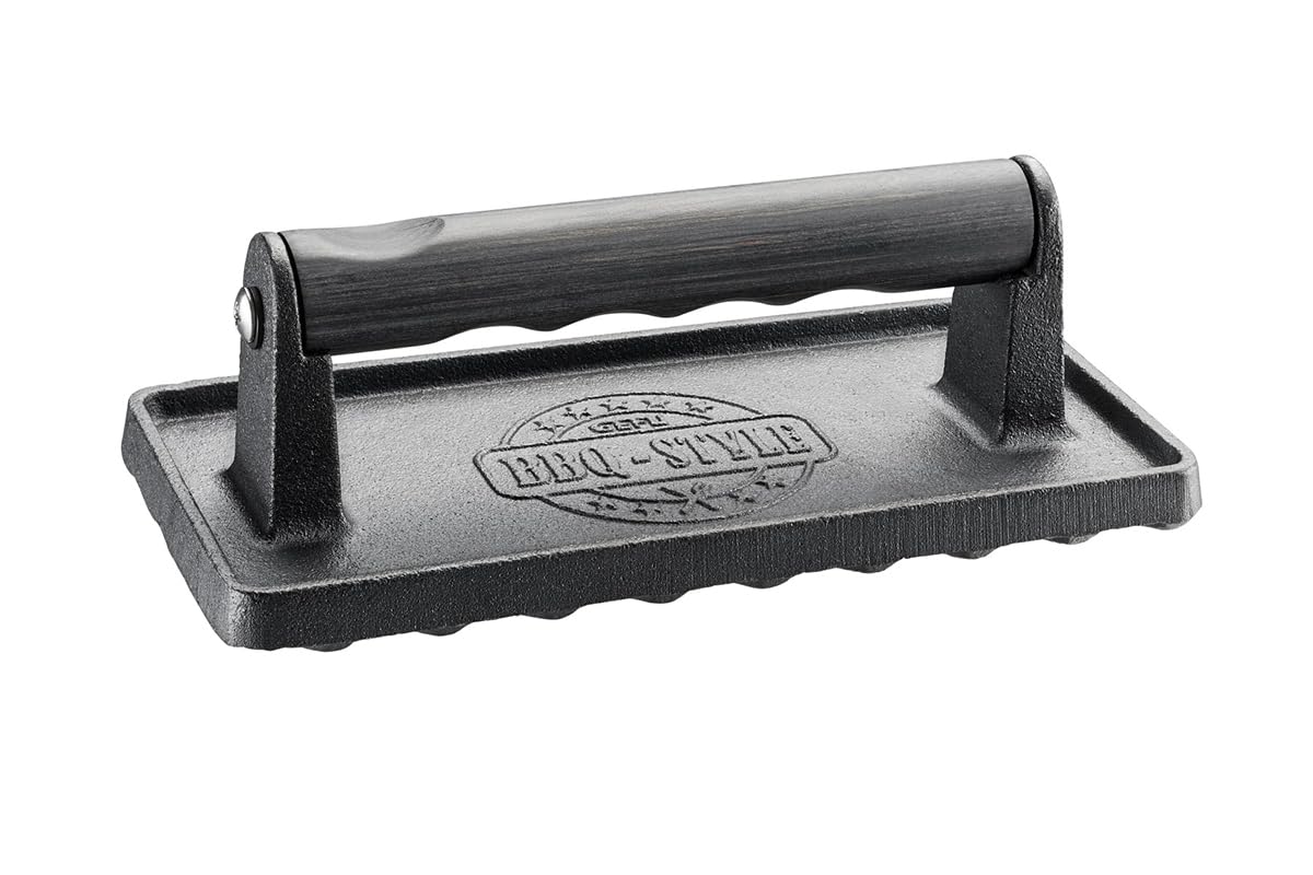 gefu-gf89334-poids-viande-noir-avec-poign-e-en-bois-pour-cuisson-homog-ne-des-st image 1