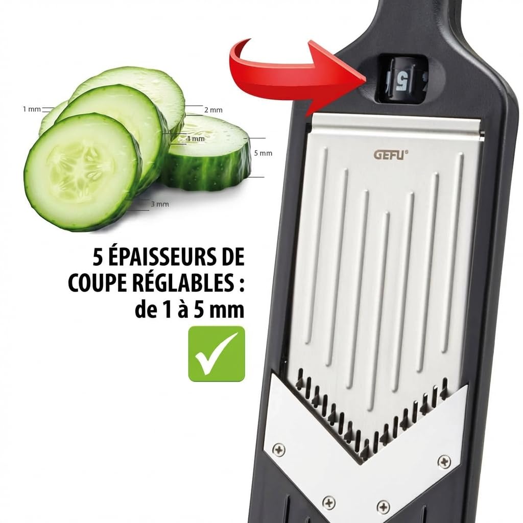 gefu-violi-2-0-mandoline-julienne-lames-en-v-r-pe-et-trancheuse-pour-fruits-et-l image 4