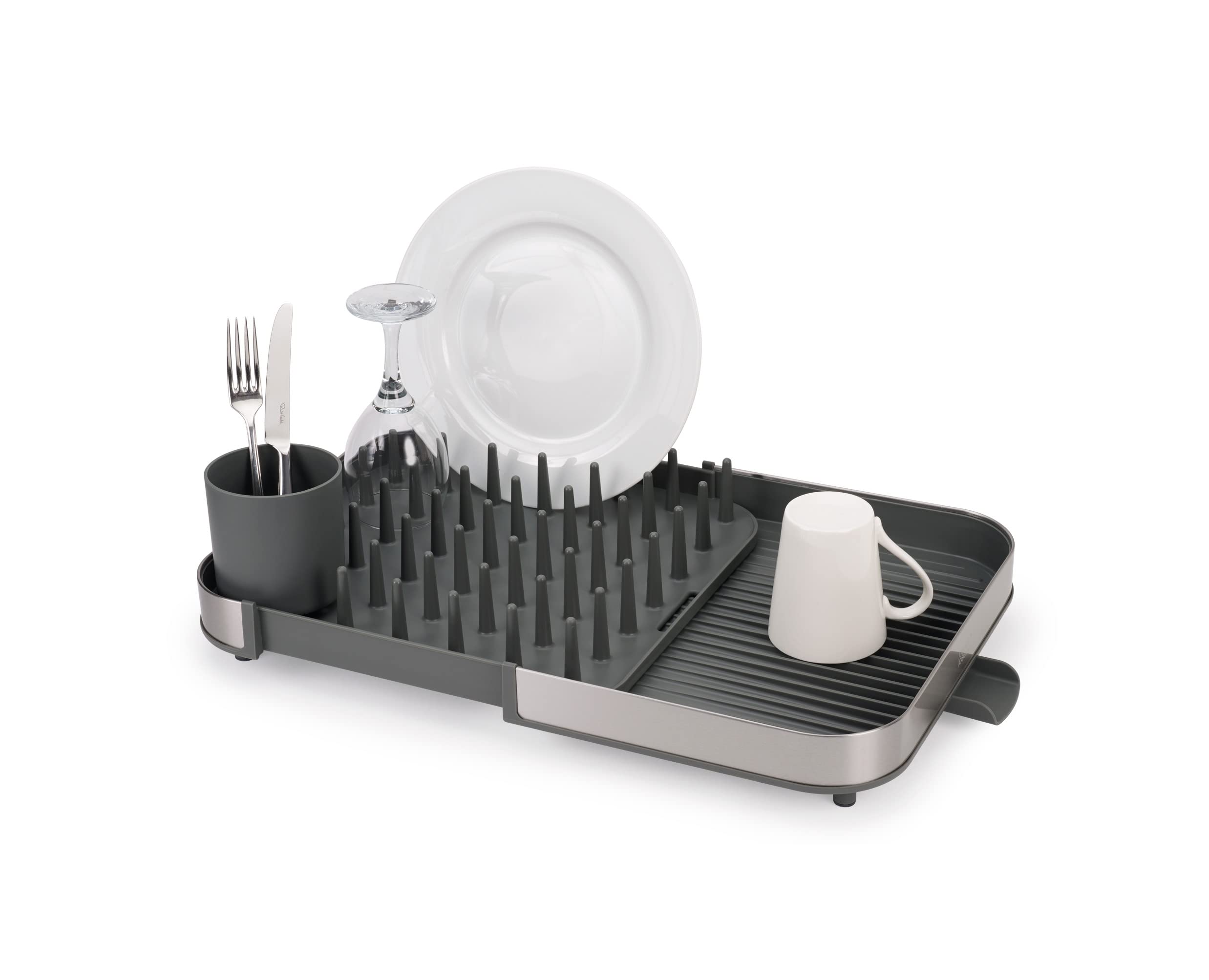 joseph-joseph-duo-gouttoir-vaisselle-extensible-avec-porte-couverts-amovible-bec image 1