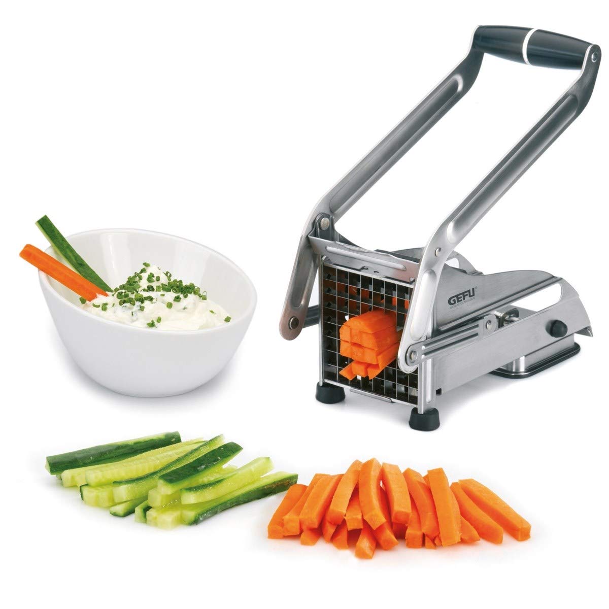 gefu-ge13750-coupe-frites-en-acier-inoxydable-avec-ventouse-et-poussoir-36-frite image 4