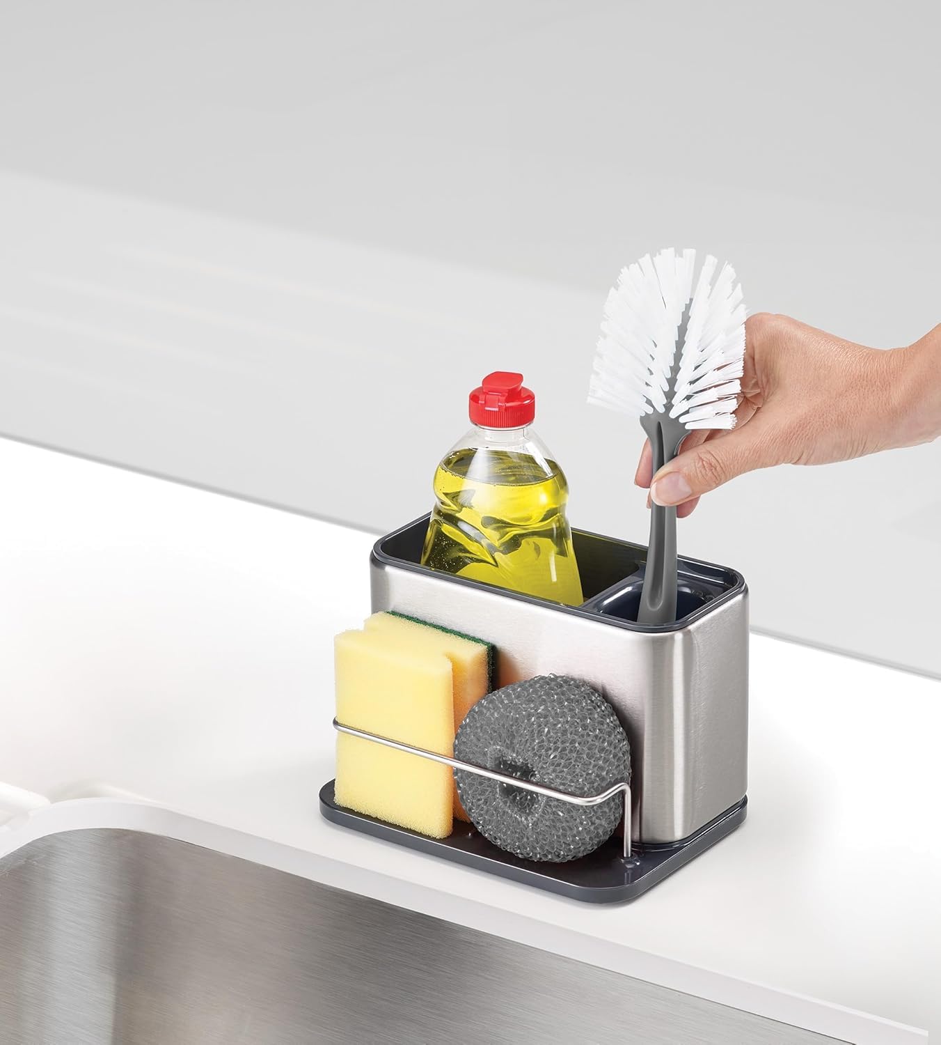 joseph-joseph-surface-organiseur-d-vier-en-acier-inoxydable-anti-traces-porte-po image 5