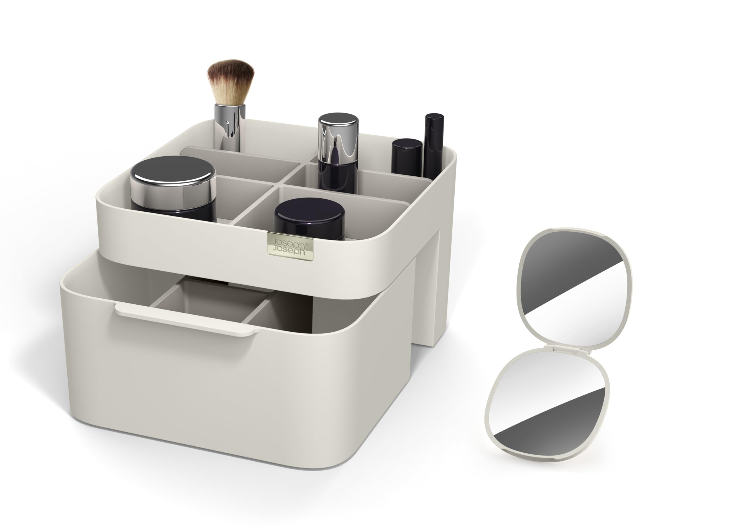joseph-joseph-make-me-up-organisateur-de-cosm-tiques-2-en-1-avec-miroir-compact- image 1