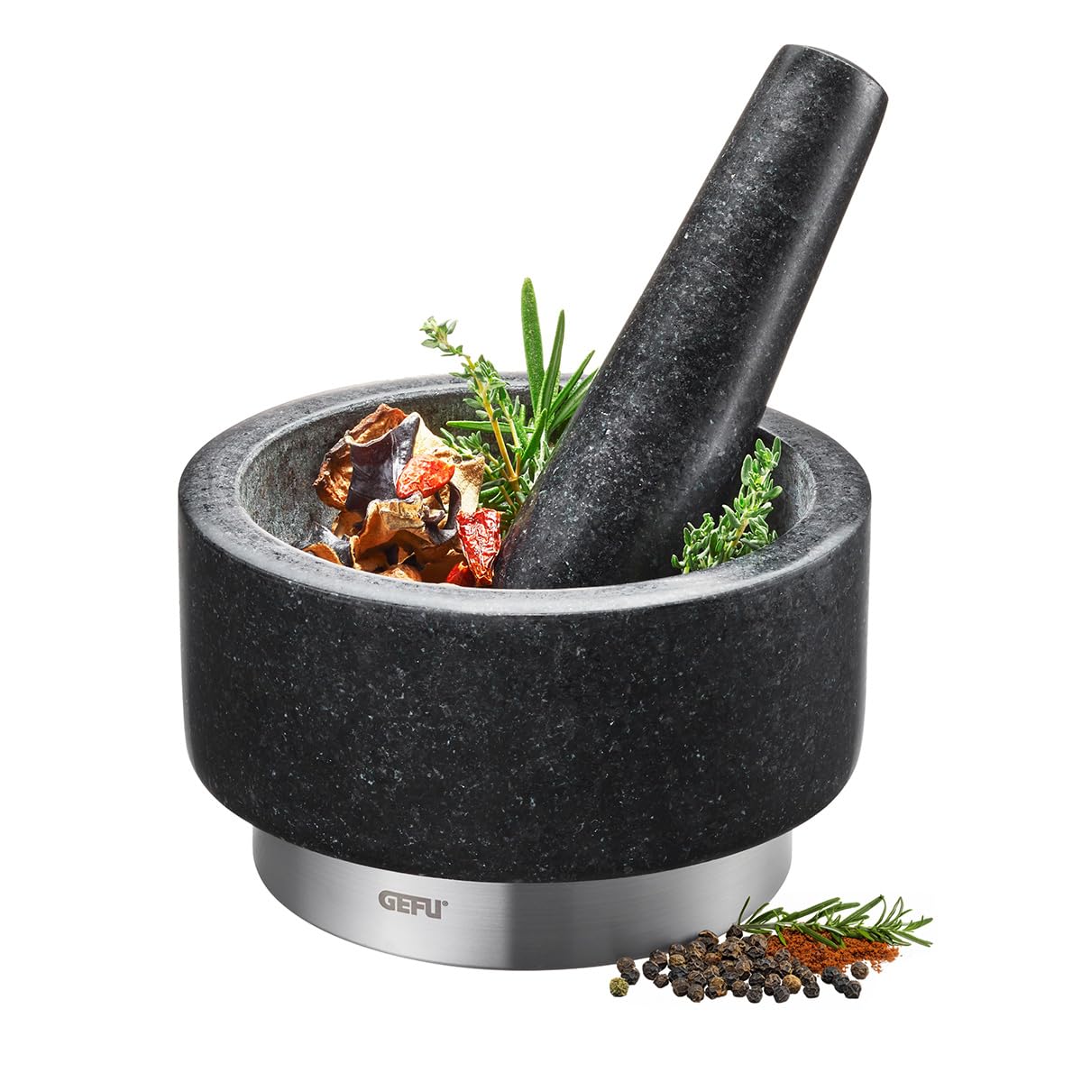 gefu-x-plosion-mortier-en-granit-naturel-avec-pilon-ergonomique-pour-moudre-les- image 1