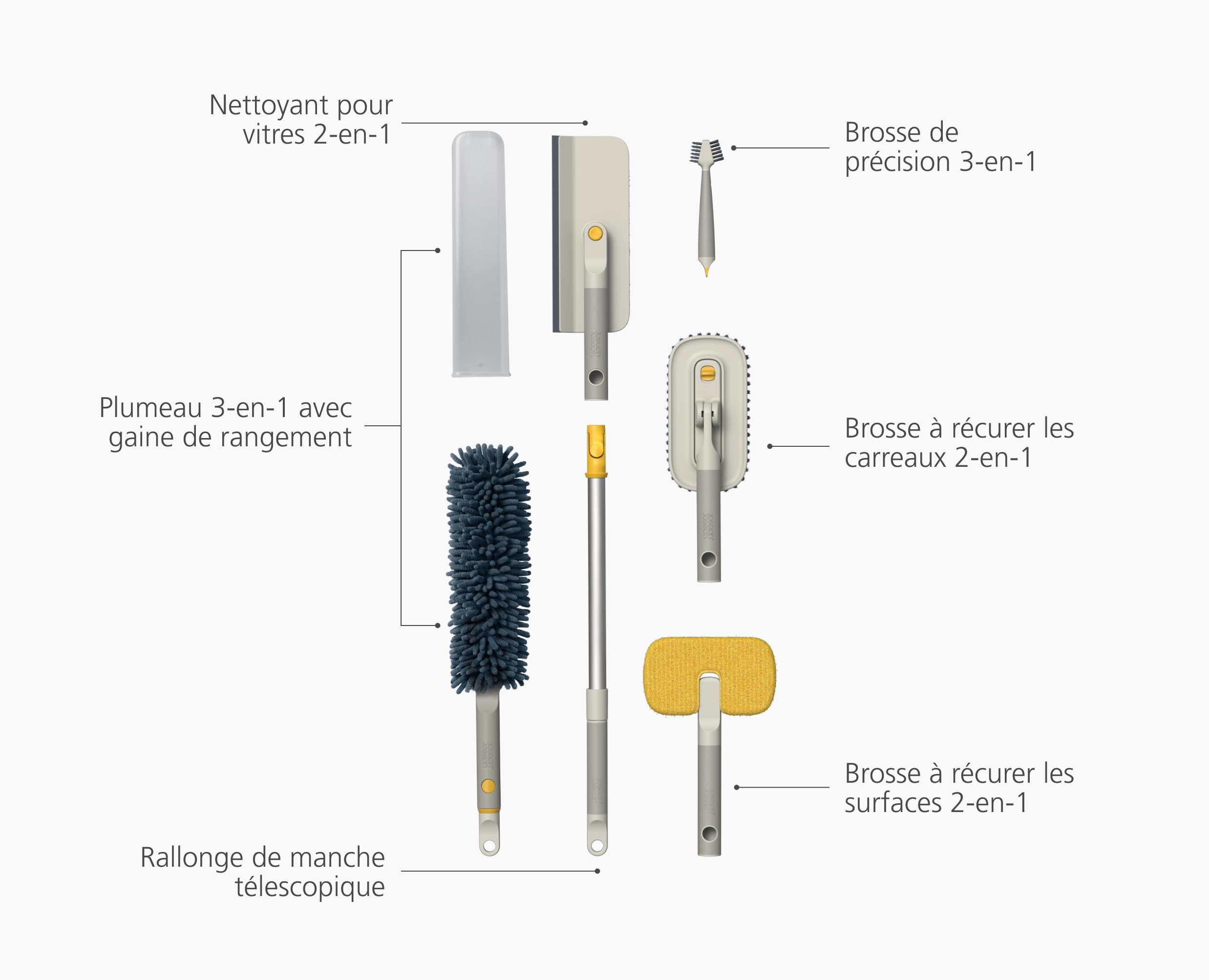 joseph-joseph-cleantech-set-de-nettoyage-profond-5-outils-avec-poign-e-t-lescopi image 4