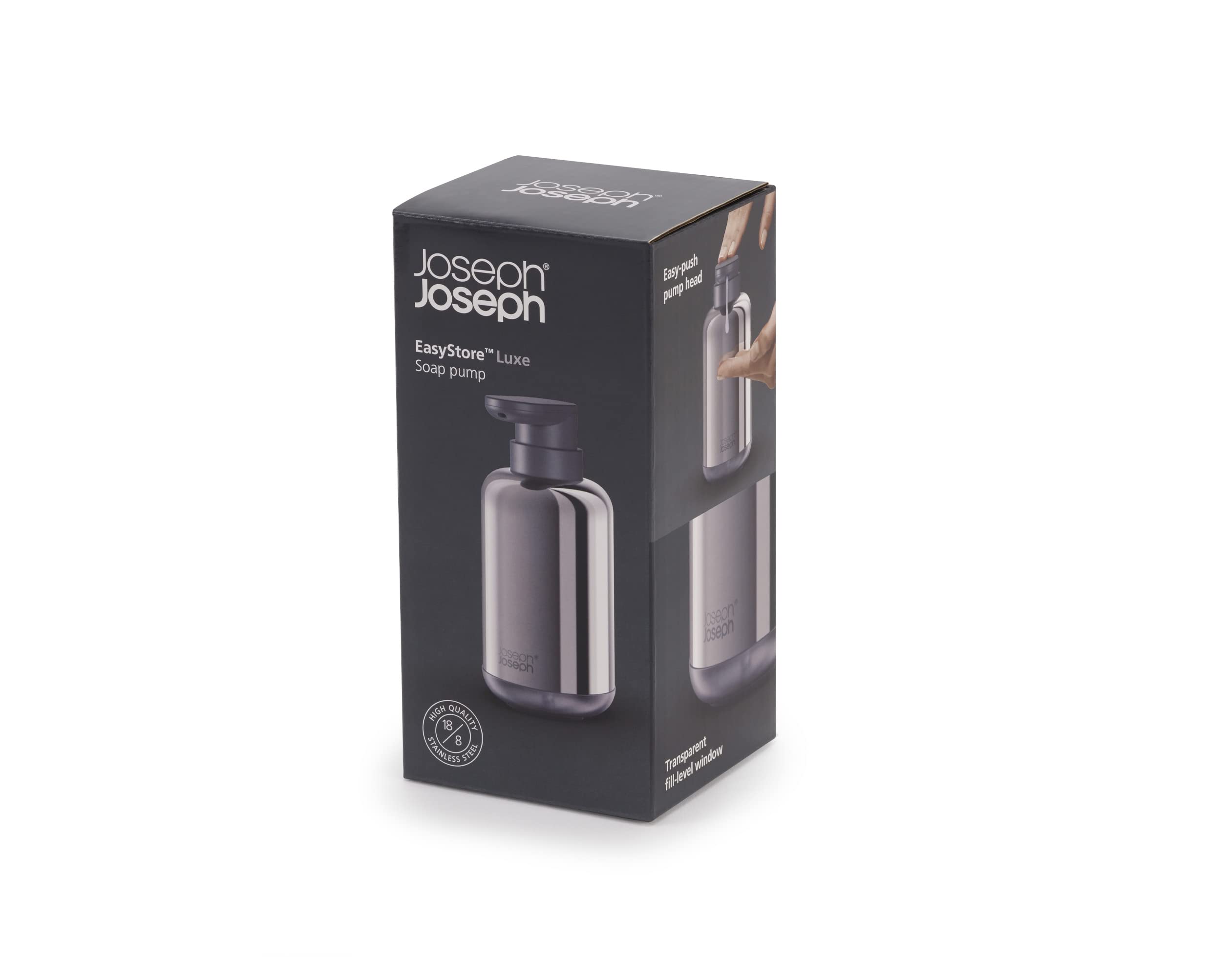 joseph-joseph-easystore-pompe-savon-luxe-en-acier-inoxydable-300-ml-avec-fen-tre image 3
