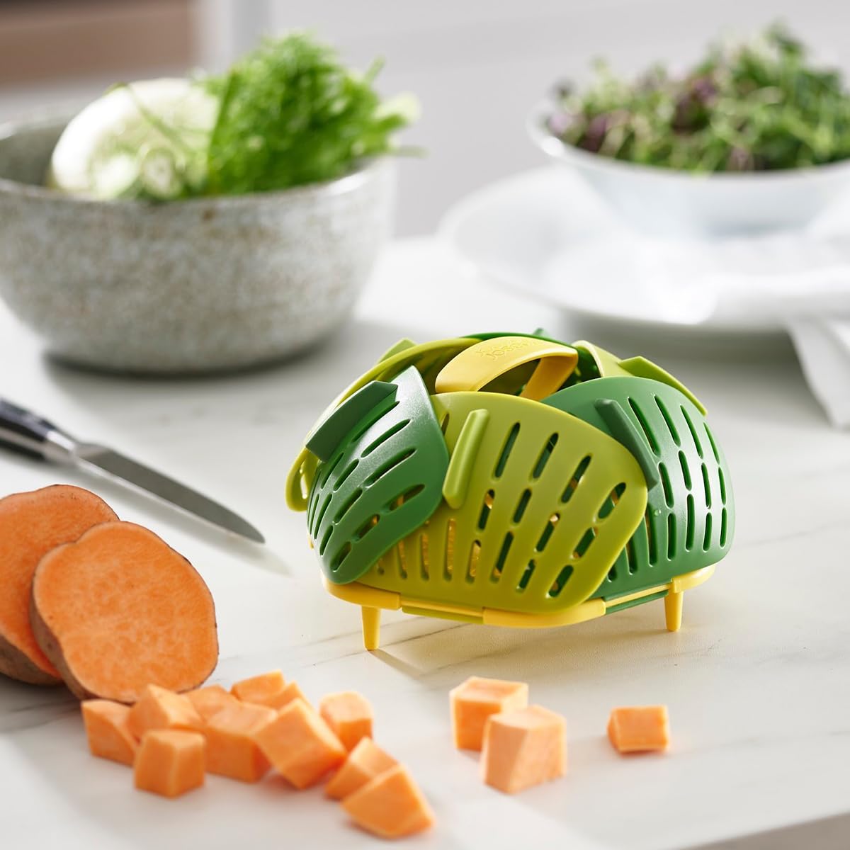 joseph-joseph-bloom-panier-vapeur-pliant-pour-l-gumes-parois-auto-ajustables-pie image 5