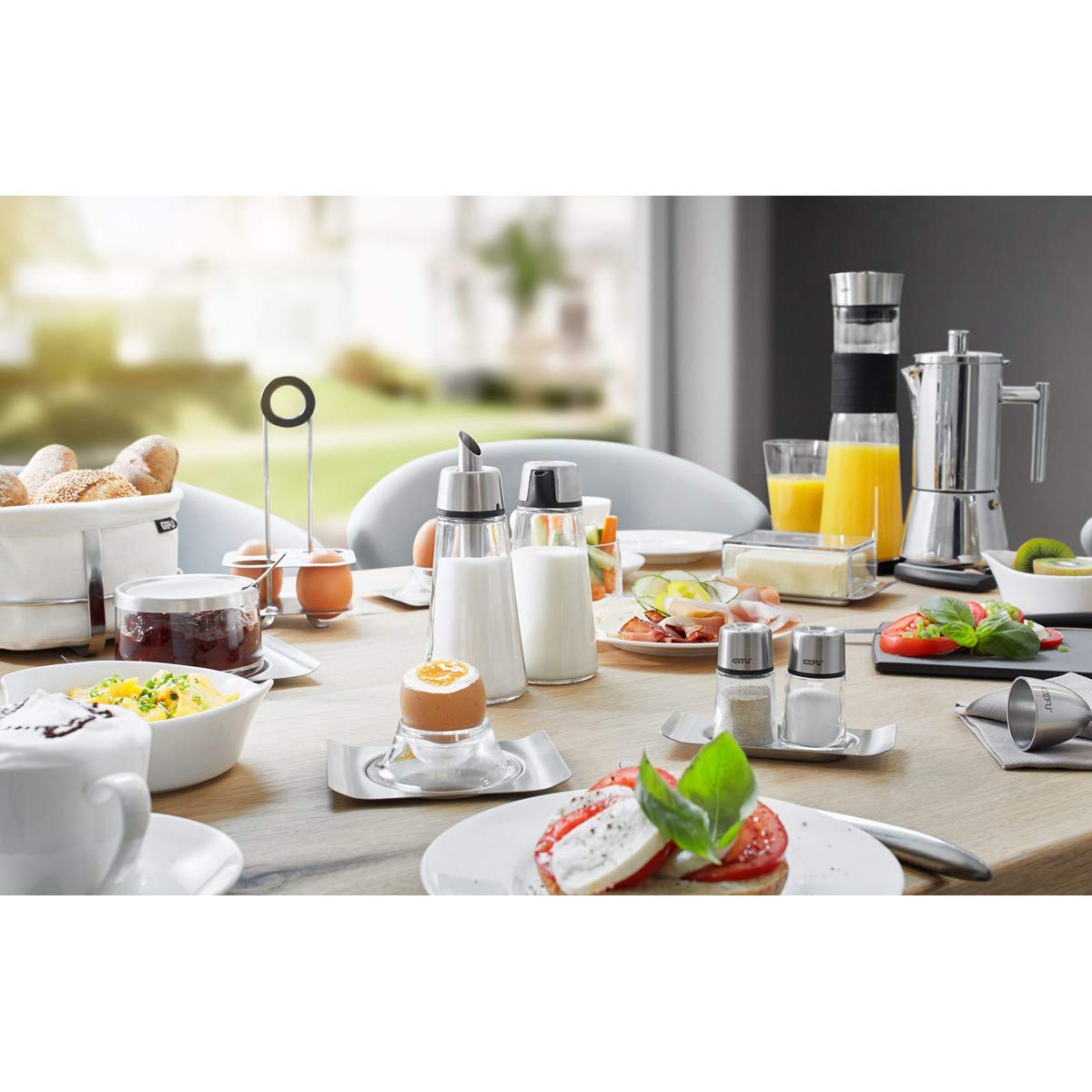 gefu-ge33630-brunch-sali-re-et-poivri-re-en-verre-et-acier-inoxydable-avec-plate image 3