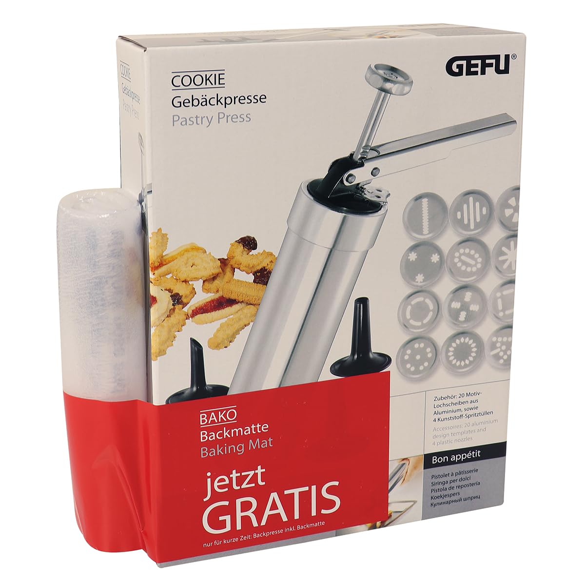 gefu-cookie-14320-set-p-tisserie-avec-pistolet-biscuits-et-planche-au-four-en-si image 4